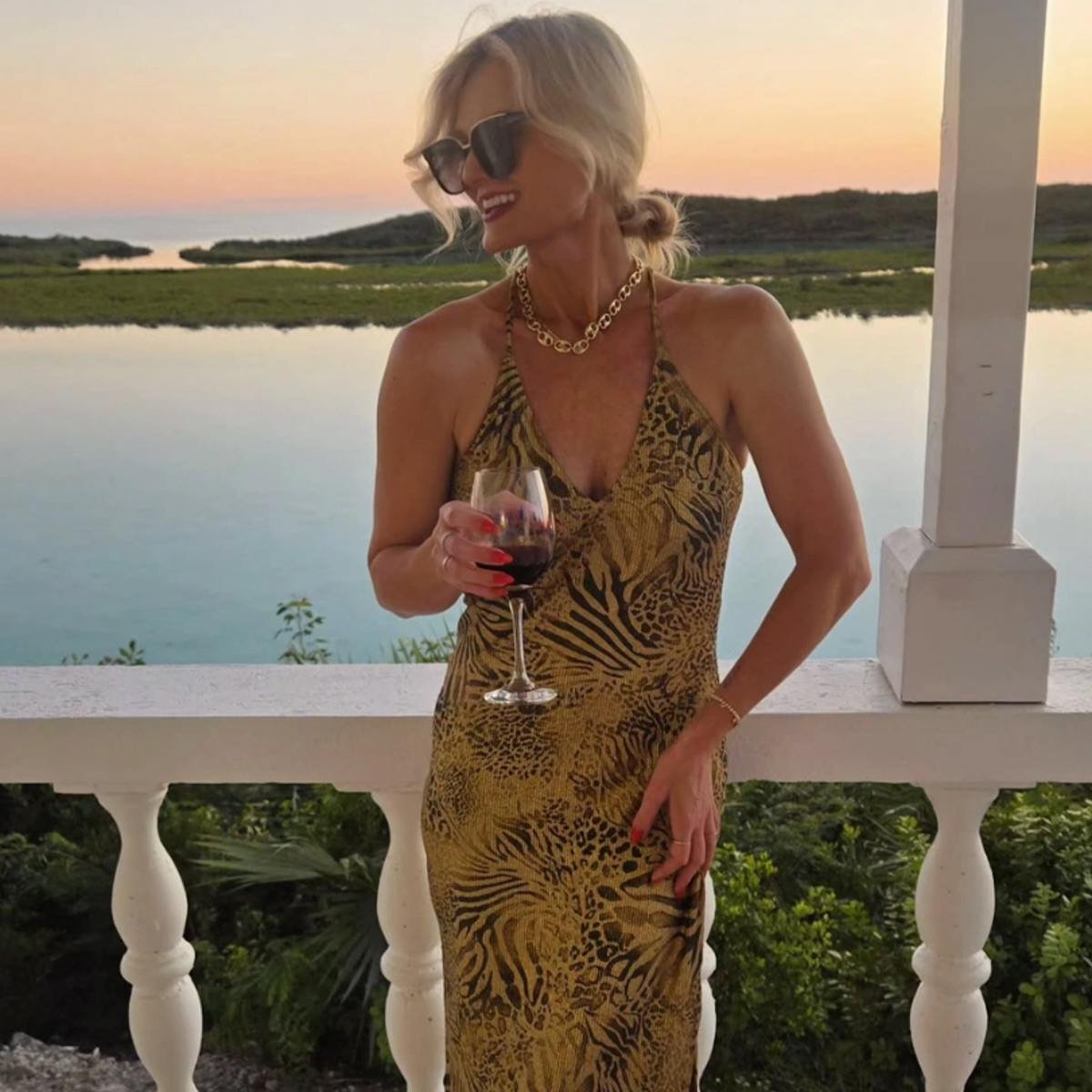 Luli Fama Safari Sunsets Maxi Dress