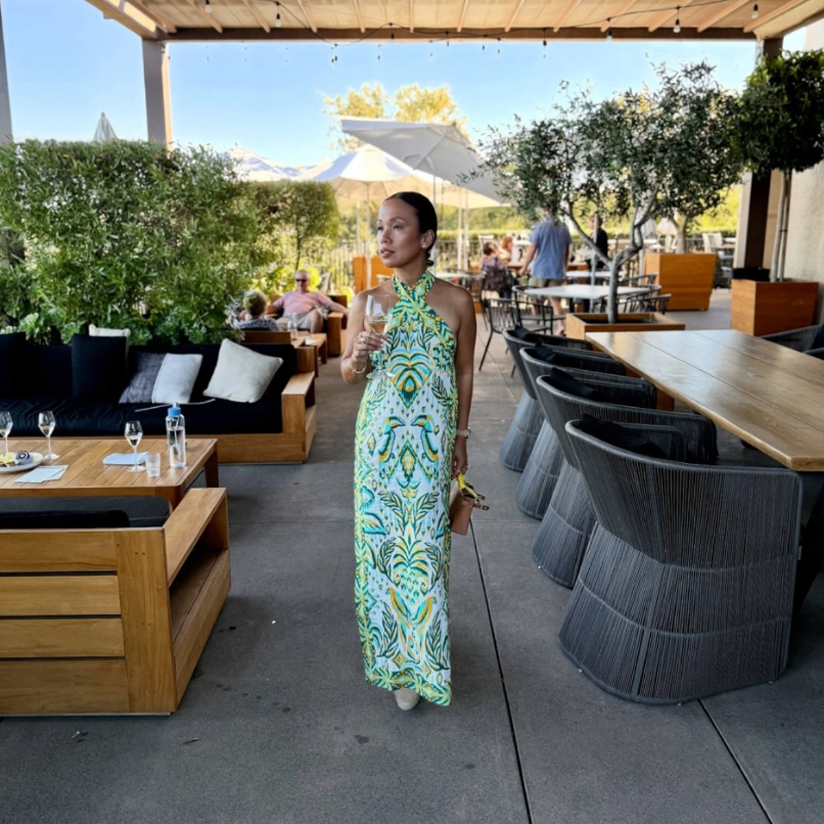 Farm Rio Tropical Tapestry Linen Maxi Dress